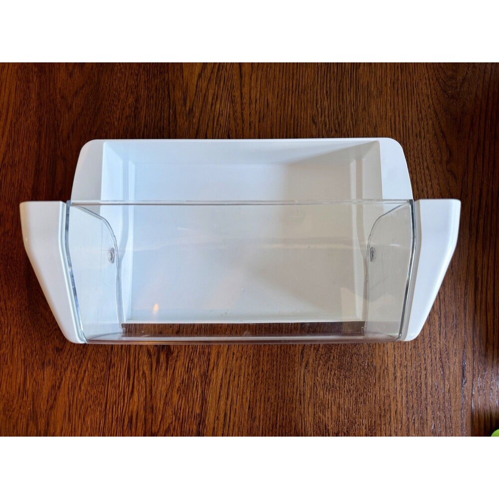 GREAT COND OEM LG Refrigerator Fridge White Butter Door Shelf Bin Part MAN619483